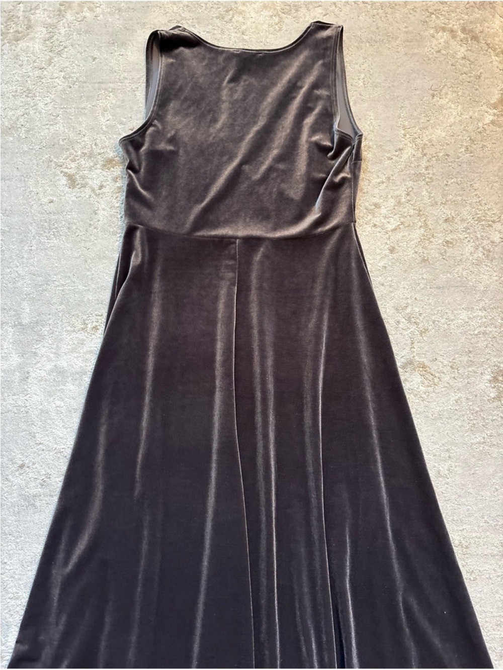 Lbisse Charcoal Grey Velvet Wrap Style Full Length A-line Maxi Dress Size Xlarge - Picture 12 of 12
